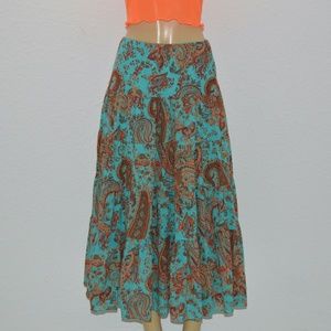Lauren Ralph Lauren turquoise multi paisley skirt